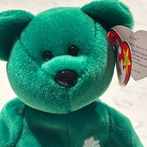 Ty Emerald Plush Bear with Heart Tag